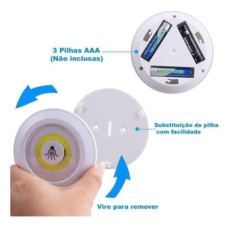 Imagem de Kit 20 Luminarias Led Spot Sem Fio Controle  Remoto Cob