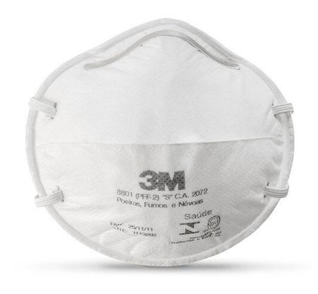 Imagem de Kit 20 Máscaras Respiratórias Descartáveis 3M PFF2 8801 S/ Valvula CA 2072