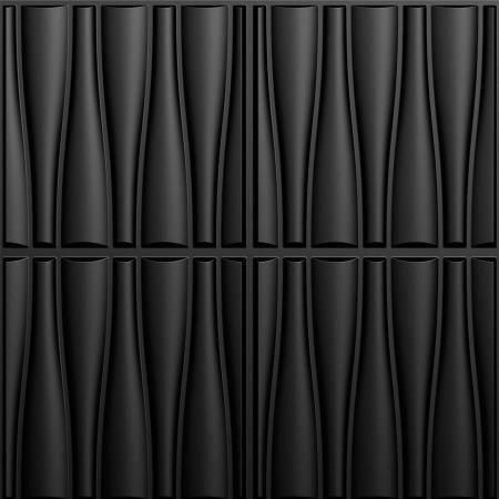 Imagem de KIT 20 Placas 3D PVC Preto Decoração Revestimento PREMIUM de Parede e Teto (5m²) - DRIFT