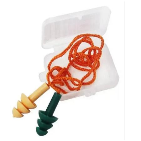 Imagem de Kit 20 Protetor Auricular Tipo Plug Tampão de Ouvido Com Cordão Bicolor Prevent 16 db