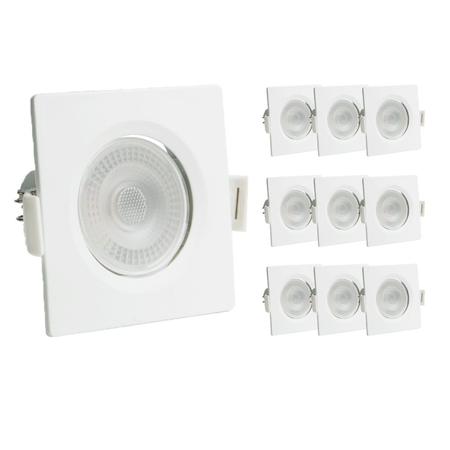 Imagem de Kit 20 Spot Luminária Led 5w Embutir Quadrado 6500K Branco Frio Gesso Sanca Casa Decoração Loja