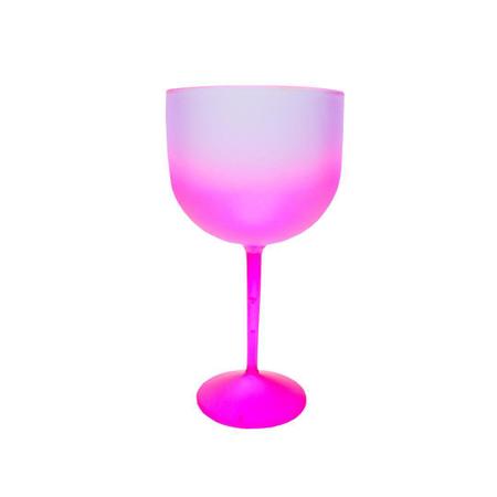 Imagem de Kit 20 Taças Gin De Acrílico Degradê Pink Neon 550 Ml