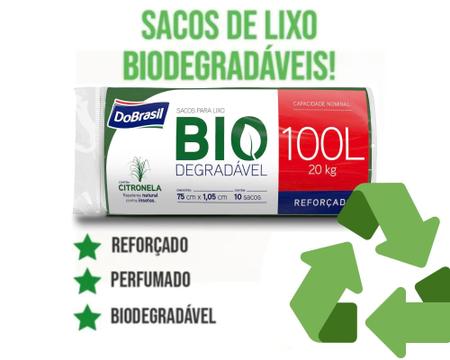 Imagem de Kit 20 Und Saco De Lixo 100 Litros Biodegradável Reforçado