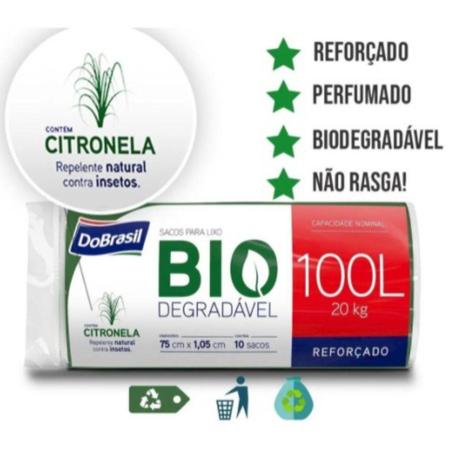 Imagem de Kit 20 Und Saco De Lixo 100 Litros Biodegradável Reforçado