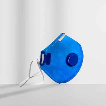 Imagem de Kit 20 unidades máscara descartável dobrável pff2-s c/ válvula (azul) premium-34134