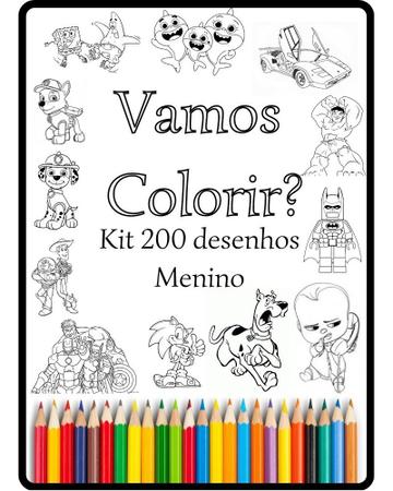 Kit 200 Desenhos Para Colorir Em Folha A4 - 2 Por Folha - INFINITY