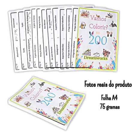 Kit 200 Desenhos Para Colorir Em Folha A4 - 2 Por Folha - INFINITY - Kit de  Colorir - Magazine Luiza