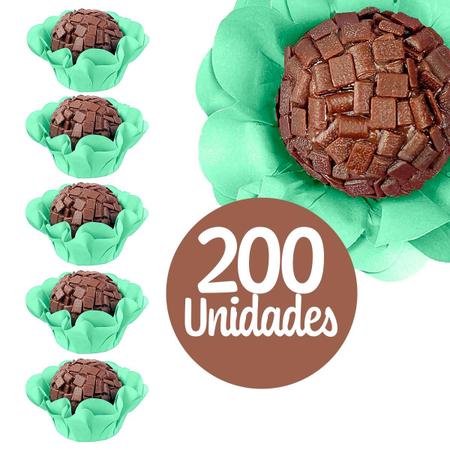 Imagem de Kit 200 Forminhas de Brigadeiro Luxo Camélia Para Doces Finos Decoração Festa