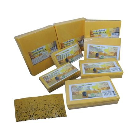 Imagem de Kit 200 Refil Adesivo Amarelo 39X11Cm Armadilha Cola Moscas