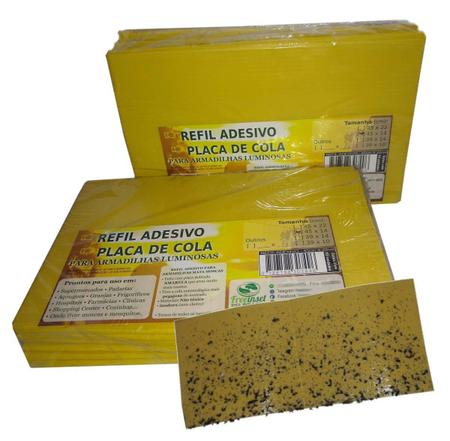 Imagem de Kit 200 Refil Adesivo Amarelo 39X11Cm Armadilha Cola Moscas