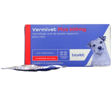 Imagem de Kit 22 Vermífugo Vermivet Plus Biovet 660mg c/ 4 Comprimidos