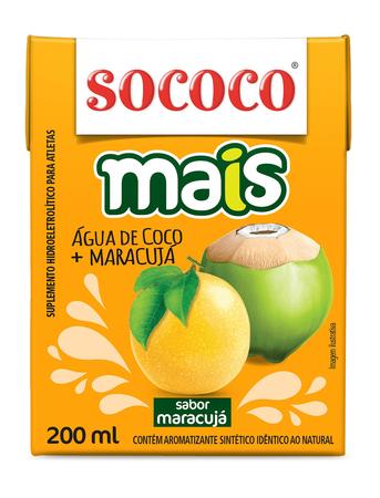 Imagem de kit 24 água De Coco Sococo Mais Maracuja 200ml