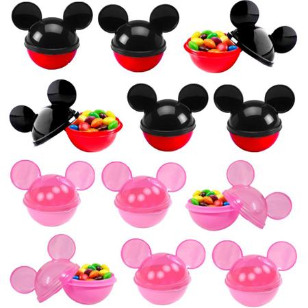 Imagem de Kit 24 Mini Pote Lembrança Festa Aniversário Minnie e Mickey