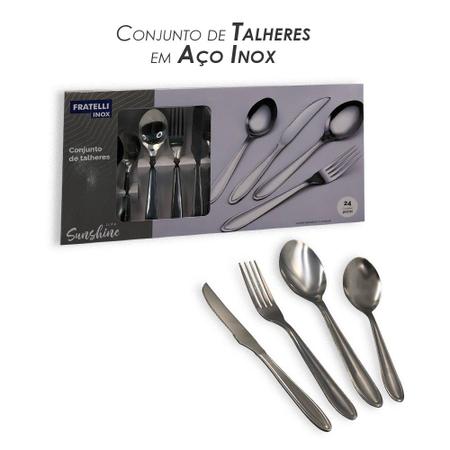 Kit 12 Garfos de Mesa em aço Inox - FRATELLI - Garfo de Mesa - Magazine  Luiza