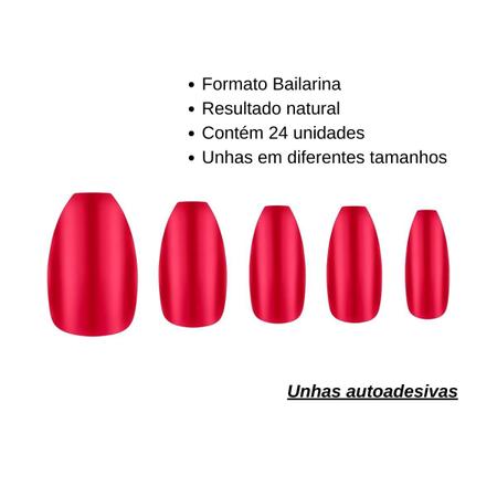 Imagem de Kit 24 Unhas Autoadesiva Modelo Bailarina Natural Marco Boni