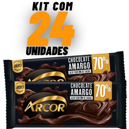 Imagem de Kit 24x Barra Chocolate Amargo 70% Cacau 80g - Arcor
