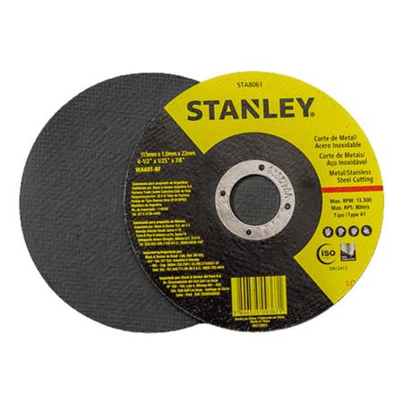 Imagem de Kit 25 Disco de Corte Aço Inox Fino 4 1/2 Stanley Sta8061 - Disco Para Esmerilhadeira, Corte de Ferro, Aço Inox e Metal, Abrasivo