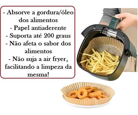 Imagem de Kit 25 Forro Descartável Airfryer Prova De Óleo Tapete Assar