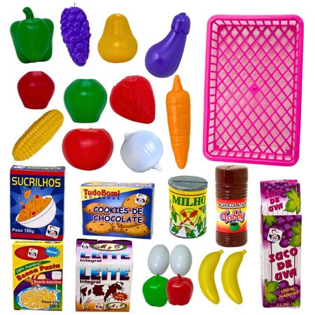 Imagem de Kit 25 Frutinhas/mercado Brinquedo Menina Comidinha Infantil