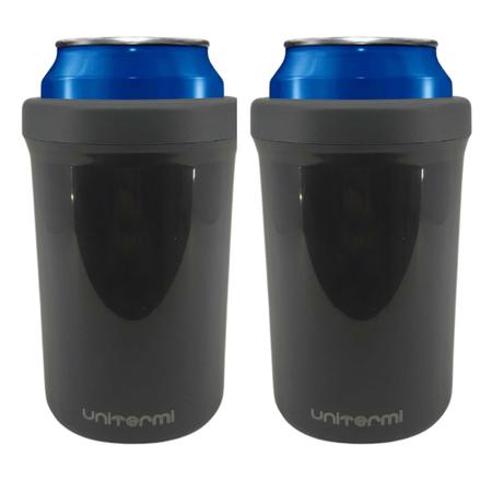 Imagem de Kit 2un Porta Latas Térmico Preto Para Latinha Cerveja Refrigerante 350ml Unitermi