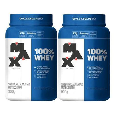 Imagem de Kit 2x 100% Pure whey Protein Concentrado 900g - Max Titanium