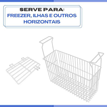 Imagem de Kit 2x Cesto Organizador + 2x Separador Freezer Horizontal