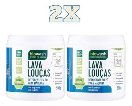 Imagem de Kit 2x Detergente Máquina De Lavar Louça Biodegradável 500g