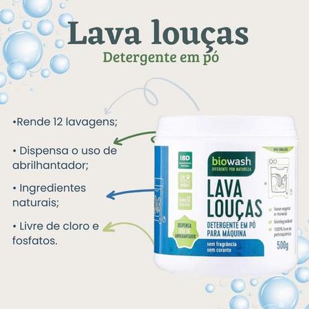 Imagem de Kit 2x Detergente Máquina De Lavar Louça Biodegradável 500g