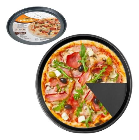 Imagem de Kit 2x Forma Assadeira Para Pizza Antiaderente Bandeja 35cm