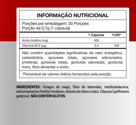 Imagem de Kit 2x Frascos Cider Vinegar Com Vinagre De Maçã e Vitamina B12, Rico em Beterraba, 60 Cápsulas- Denavita