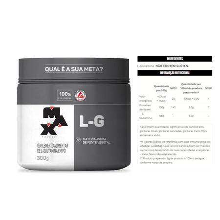 Imagem de Kit 2x Glutamina 100% Pura Max Titanium 300gr Melhora Imunidade