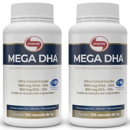 Imagem de Kit 2x Mega 1500mg Dha E 300mg Epa - 120 Caps - Vitafor