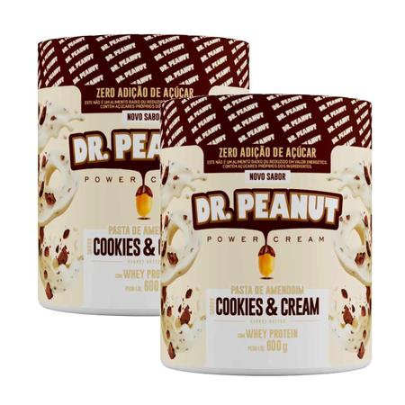 KIT 2X Pasta de Amendoim 600g - DR. Peanut (Avelã/Chocolate Branco)