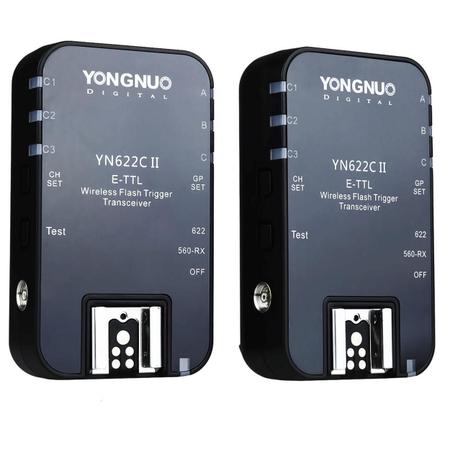 Imagem de Kit 2x Transmissores Rádio Flash Yongnuo YN-622C II Wireless E-TTL para Câmeras Canon