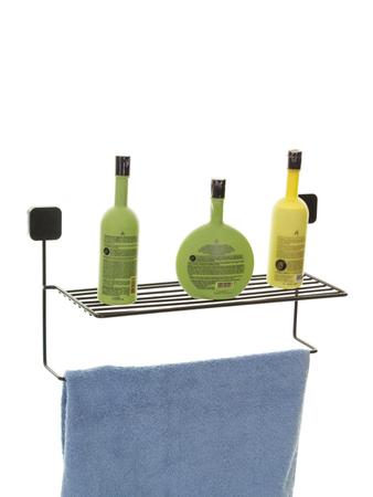 Imagem de Kit 3 Acessorio Para Banheiro Suporte De Shampoo Toalha Gancho Saboneteira 50 Meses Garantia !