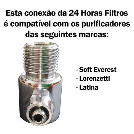 Imagem de Kit 3 Adaptador T Filtro Purificador De Água Soft Latina