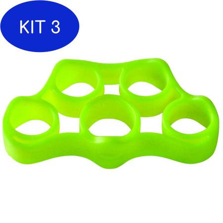 Imagem de Kit 3 Anel Exercitador Mãos e Dedos Proaction G404 Verde