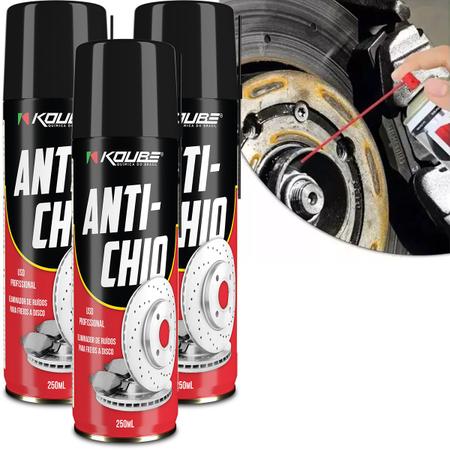 Imagem de Kit 3 Anti-Chio Spray Koube Anti-Ruído De Pastilhas De Freio Vibração 250ml