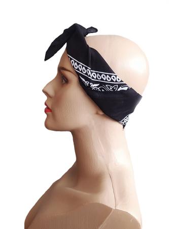 Kit 3 Bandana Lenço Durag Preta Vermelha E Branca - R$ 25,58