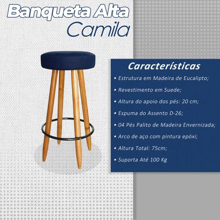 Imagem de Kit 3 Banqueta Industrial 75cm Alta Cozinha Bar Balcão Azul