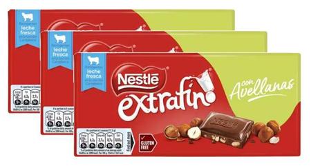 Imagem de kit 3 Barra de Chocolate Extra fino Avelã Dolca Nestlé 123G