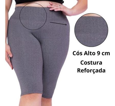 Imagem de Kit 3 Bermuda Fitness Plus Size Reforçada Cos Alto Dia A Dia