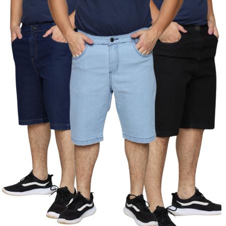 Kit 3 Bermudas Jeans Masculina Lycra Elastano Slim Premium Tradicional  Algodão Plus Size 58 ao 62 - Galanteador - Bermuda Plus Size Masculina -  Magazine Luiza