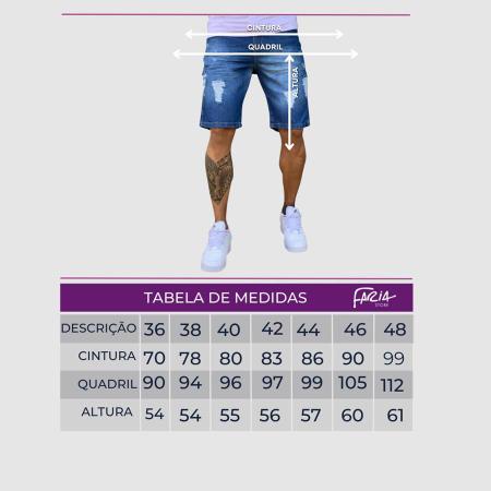 Imagem de Kit 3 bermudas jeans premium masculino sem lycra elastano