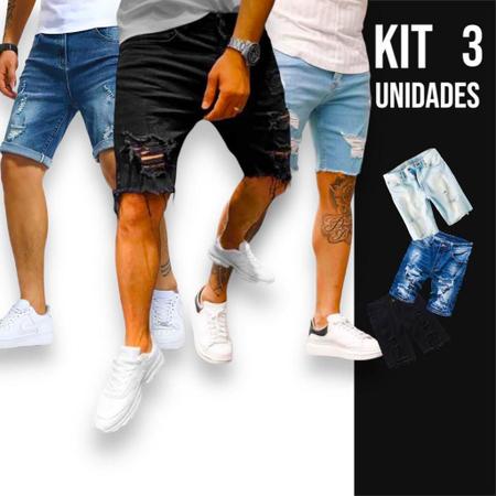 Bermudas pretas rasgadas sales