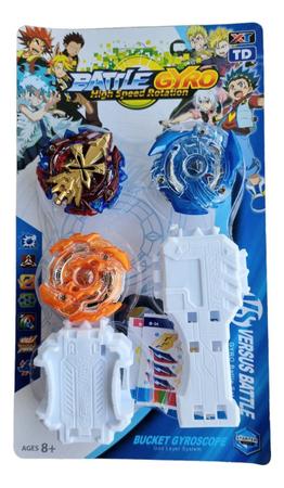 Kit 3 Beyblade Burst Slingshock Elemento X Hasbro + Lançador C/ Suporte  Grip - Tornado Gyro - Pião de Batalha - Magazine Luiza