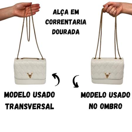 Imagem de Kit 3 Bolsa Feminina De Ombro Transversal Com Alça Em Correntaria Festa Balada Luxo