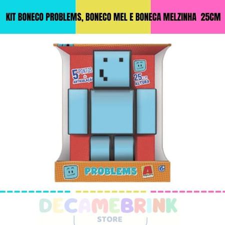 Kit 5 Bonecos Minecraft 25cm Turma Do Problems Streamers