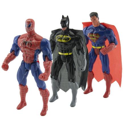 Imagem de Kit 3 Bonecos Articulados Super Heróis Liga Da Justiça 29 Cm