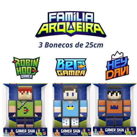 Boneco Minecraft Familia Arqueira Beto Gamer 25cm r